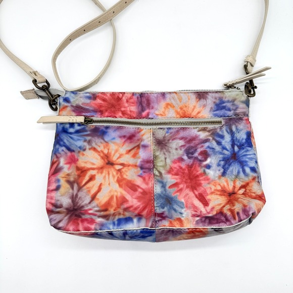 American Leather Co ALC Cleveland Crossbody Bag Tie Dye Floral Leather